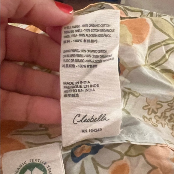 Cleobella Farrah Floral Ruffle Pleated Neckline Babydoll Mini Dress Cotton Sz XS - Picture 10 of 11